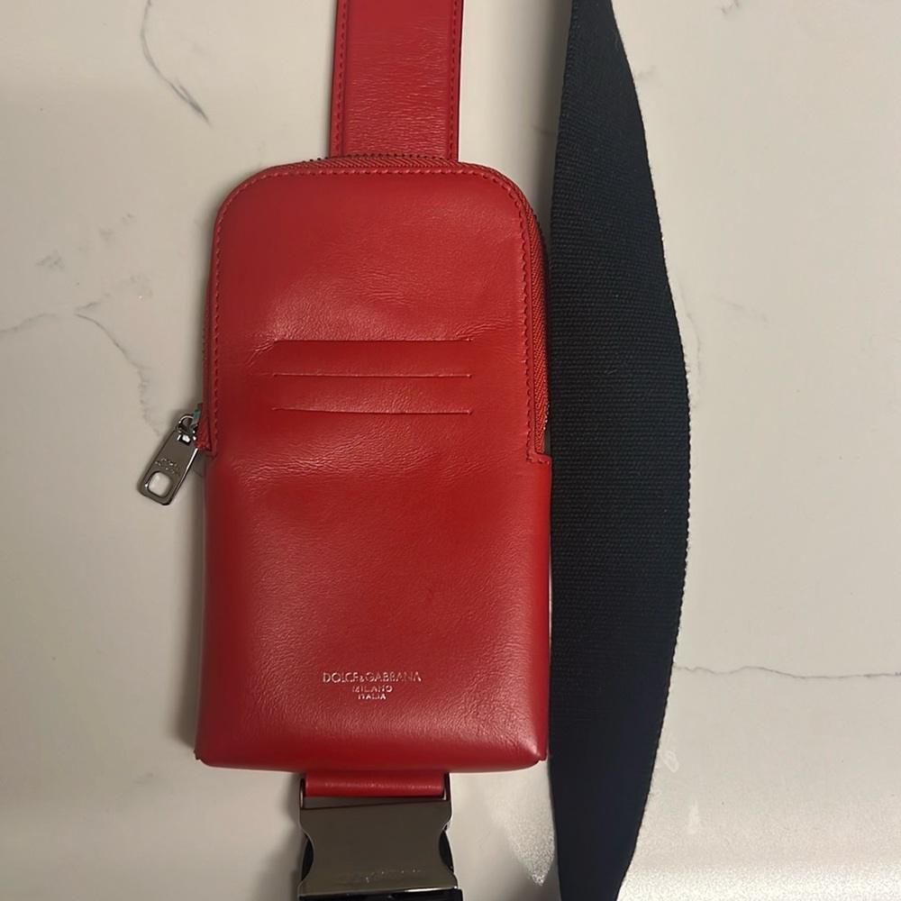 DOLCE AND GABBANA red phone crossbody bag